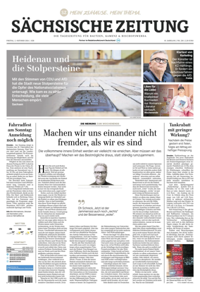 Cover of Sachsische Zeitung (Bautzen Kamenz & Bischofswerda)
