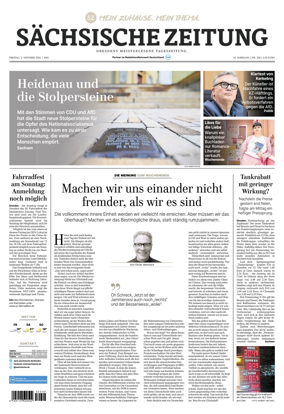 Cover of Sachsische Zeitung (Dresden)