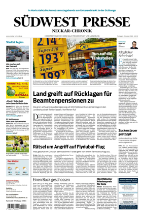 Cover of SUDWEST PRESSE - Neckar-Chronik