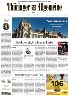 Cover of Thuringer Allgemeine (Gotha)