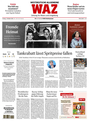 Cover of Westdeutsche Allgemeine Zeitung (Moers)