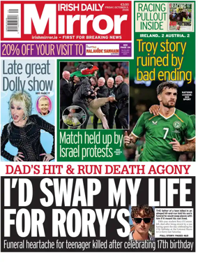 Cover of Irish Daily Mirror