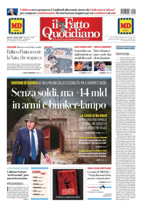 Cover of Il Fatto Quotidiano