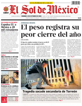 Cover of El Sol de Mexico