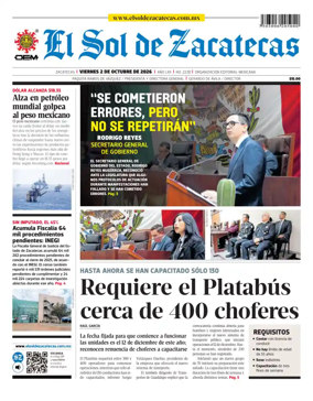 Cover of El Sol de Zacatecas
