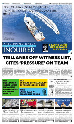 Cover of Philippine Daily Inquirer
