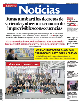 Cover of Diario de Noticias (Spain)