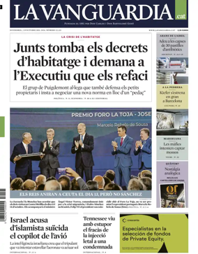 Cover of La Vanguardia (Catalonia - 1st edition)