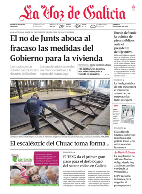 Cover of La Voz de Galicia (A Coruna)