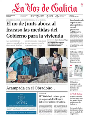 Cover of La Voz de Galicia (Santiago)