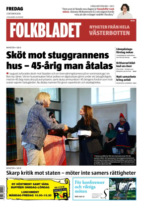 Cover of Folkbladet Vasterbotten