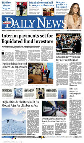 Cover of Hurriyet Daily News & Economic Review
