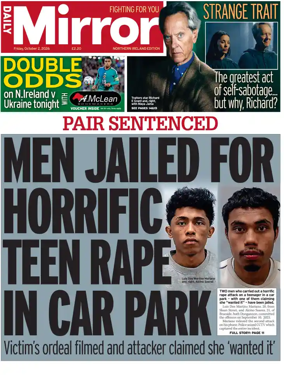 Cover of Daily Mirror (Northern Ireland)