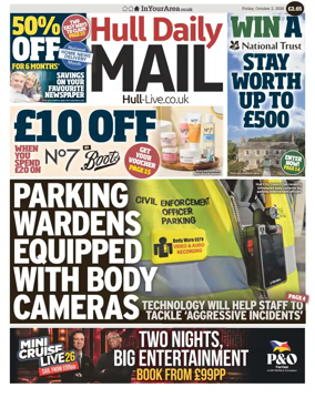 Cover of Hull Daily Mail