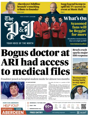 Cover of The Press and Journal (Aberdeen and Aberdeenshire)