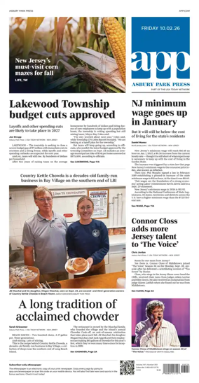 Cover of Asbury Park Press