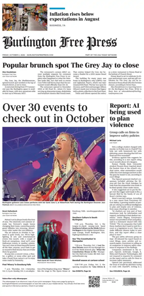 Cover of Burlington Free Press