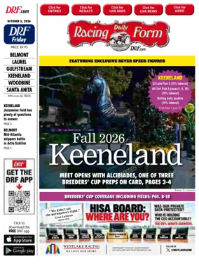 Cover of Daily Racing Form National Digital Edition