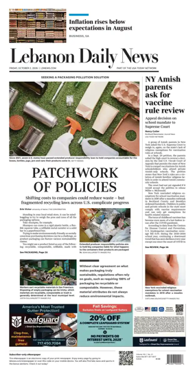Cover of Lebanon Daily News