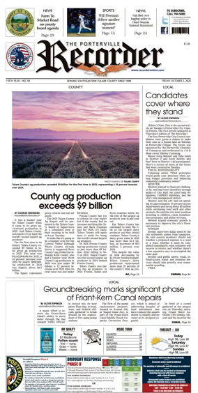 Cover of Porterville Recorder