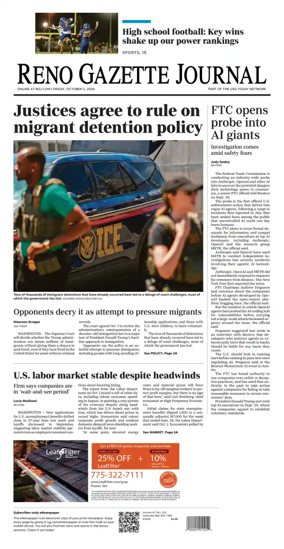 Cover of Reno Gazette Journal