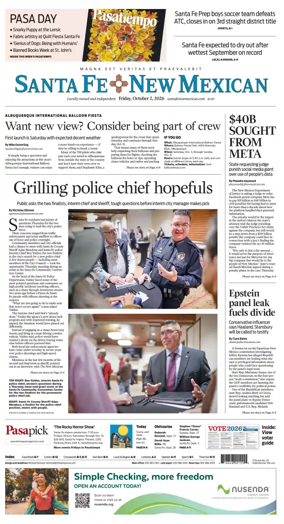 Cover of Santa Fe New Mexican