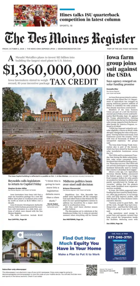 Cover of The Des Moines Register