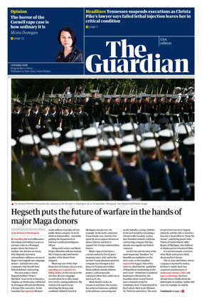 Cover of The Guardian (USA)
