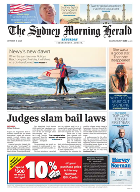 Cover of The Sydney Morning Herald