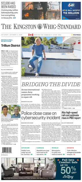Cover of Kingston Whig-Standard