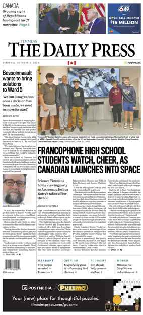 Cover of The Daily Press (Timmins)