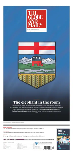 Cover of The Globe and Mail (BC Edition)