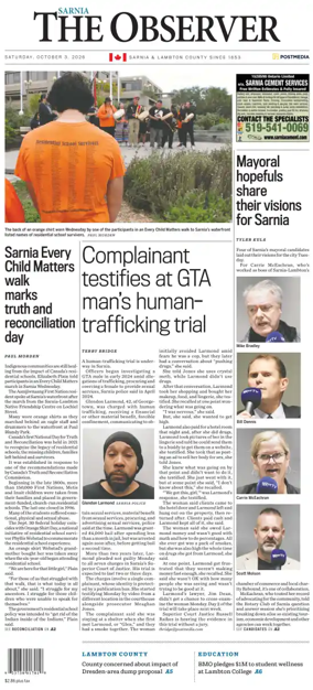 Cover of The Observer (Sarnia)