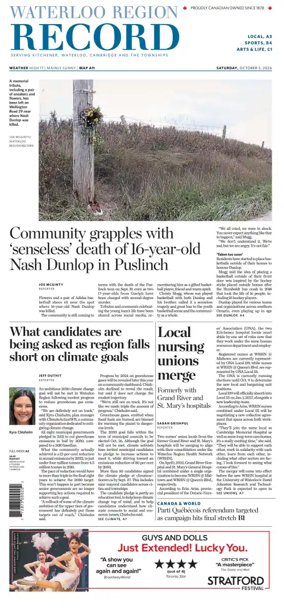 Cover of Waterloo Region Record