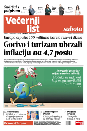 Cover of Vecernji list - Hrvatska