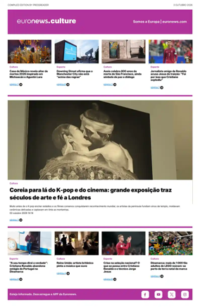 Cover of Euronews Culture and Sport (Portuguese)