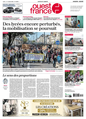 Cover of Ouest France (Angers / Segre)