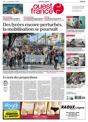 Cover of Ouest France (Cholet)