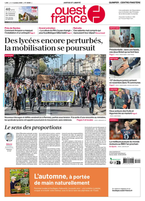 Cover of Ouest-France (Quimper Centre-Finistere)
