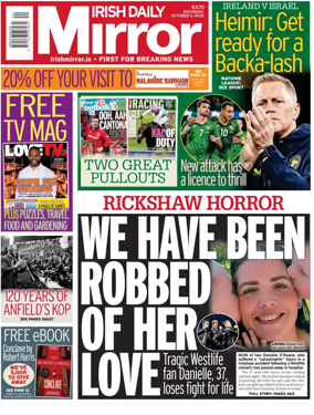 Cover of Irish Daily Mirror