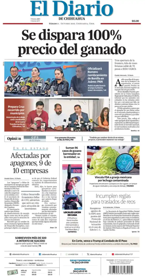 Cover of El Diario de Chihuahua
