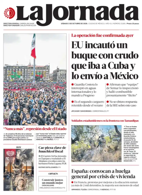 Cover of La Jornada