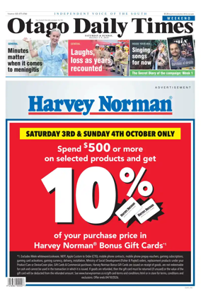 Cover of Otago Daily Times