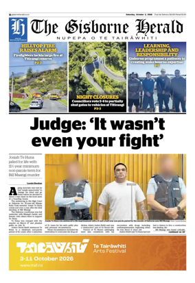 Cover of The Gisborne Herald (Saturday edition)