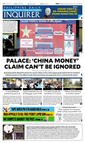 Cover of Philippine Daily Inquirer