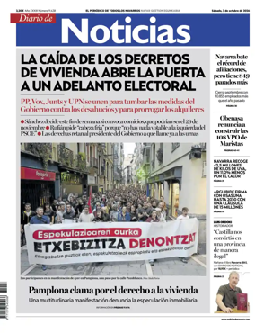 Cover of Diario de Noticias (Spain)
