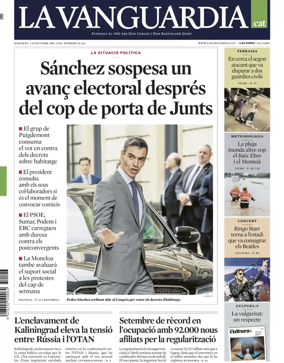 Cover of La Vanguardia (Catalonia - 1st edition)