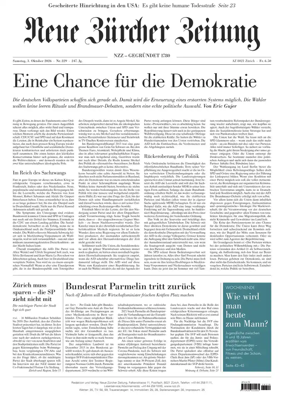 Cover of Neue Zurcher Zeitung