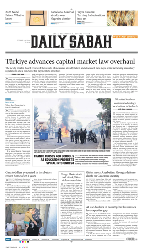 Cover of Daily Sabah (Turkey)