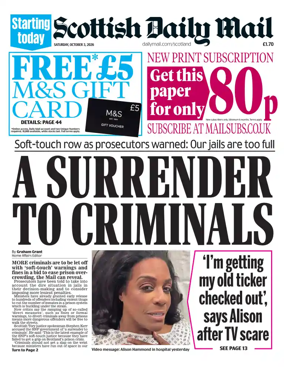 Cover of Scottish Daily Mail